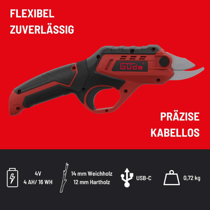Güde Akku-Astschere GAS 4.0V-4.0 Li-Ion